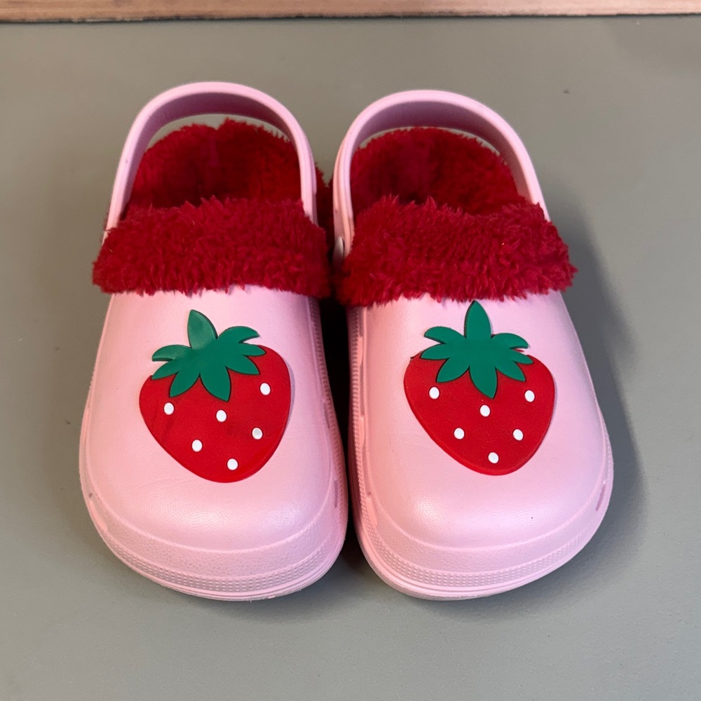 Pink Strawberry Kids Slippers